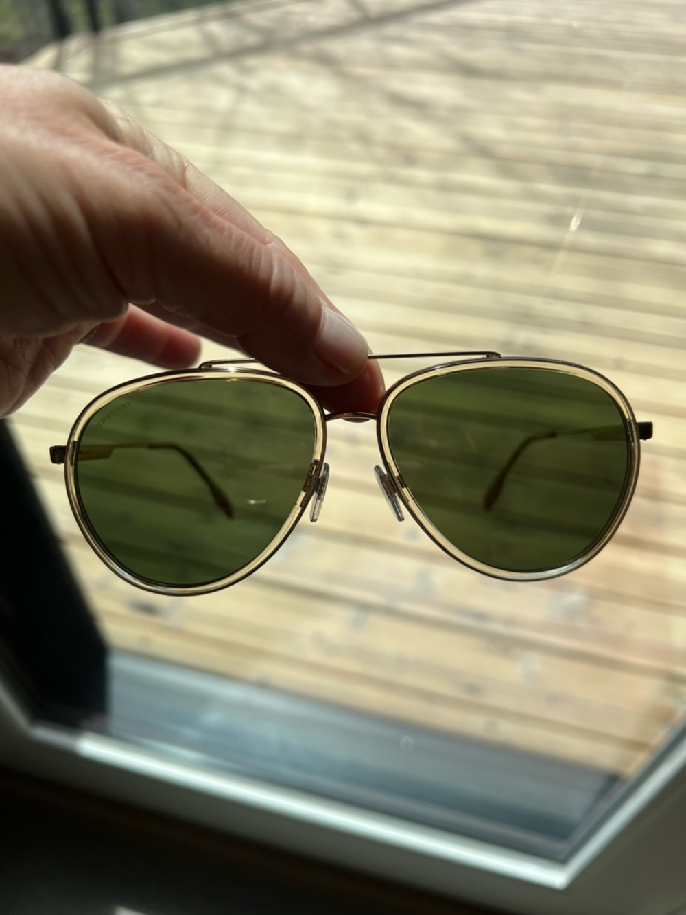 Burberry B 3125 Gold Aviator Style Sunglasses - Picture 15 of 15